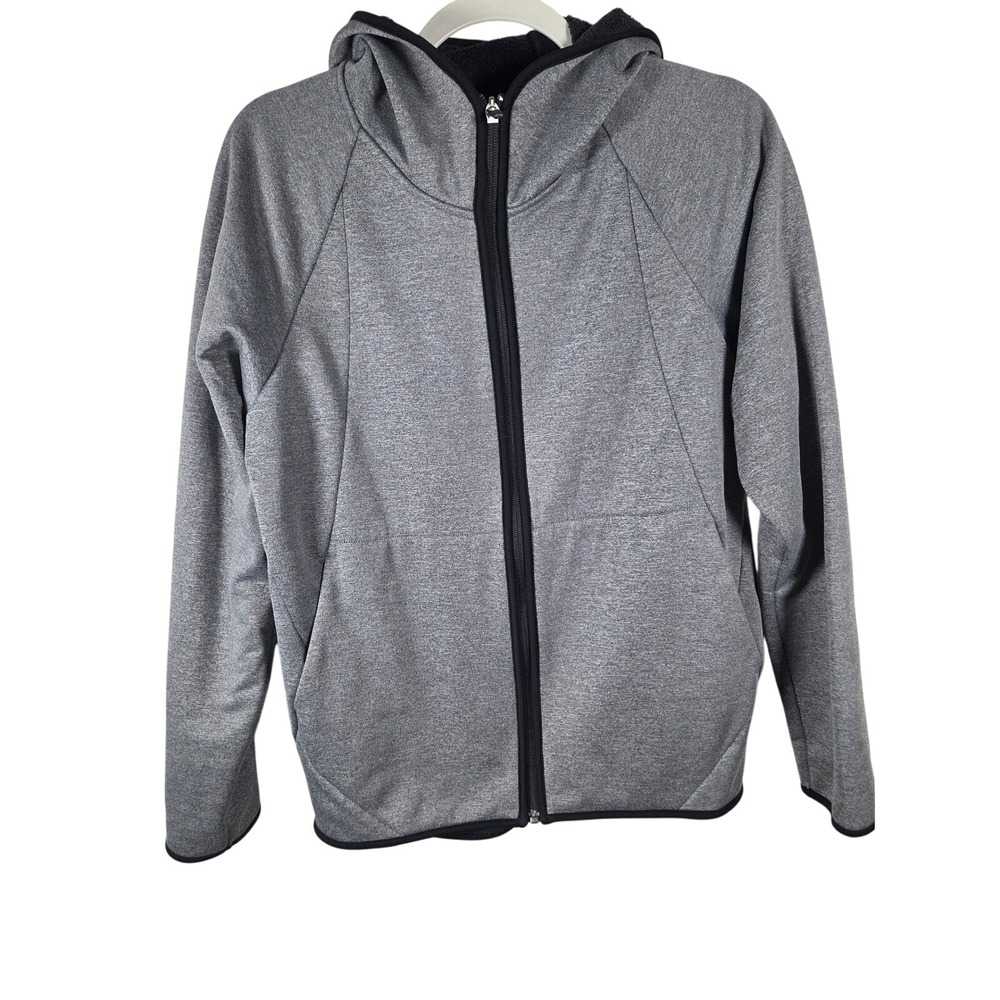 Uniqlo Fleece Lined Full Zip Hooded Jacket‎ Gray Heather Size M Softshell Hoodie